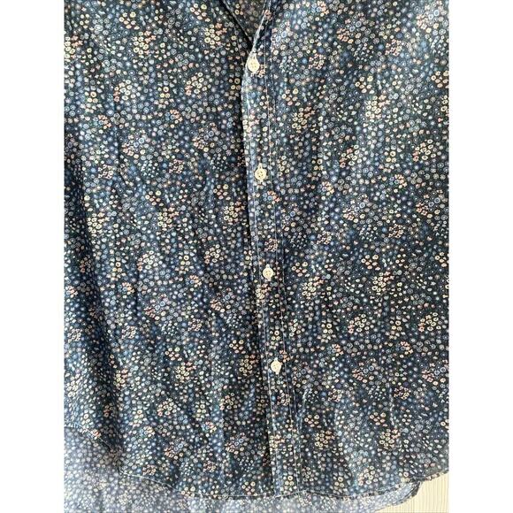 Frank & Eileen Men's Small FRANK Blue Floral Long Sleeve Collared Button Down - Picture 5 of 7